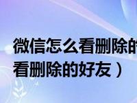 微信怎么看删除的好友什么都没有（微信怎么看删除的好友）