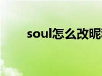 soul怎么改昵称（soul怎么改昵称）