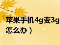 苹果手机4g变3g怎么回事（苹果手机4g变3g怎么办）