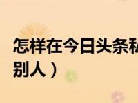 怎样在今日头条私信别人（今日头条怎么私信别人）