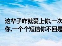 这辈子咋就爱上你,一次次短信你不回（文子辈子咋就爱上个你,一个个短信你不回是啥歌?）