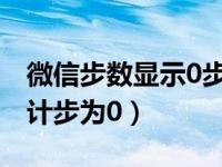 微信步数显示0步什么意思（为什么微信运动计步为0）