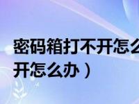 密码箱打不开怎么办忘记密码了（密码箱打不开怎么办）