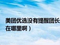 美团优选没有提醒团长接单可以么（美团优选提醒团长接单在哪里啊）