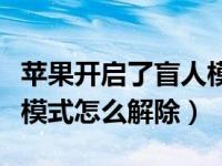 苹果开启了盲人模式怎样快速解除（苹果盲人模式怎么解除）