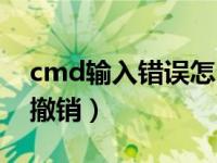 cmd输入错误怎么撤销（cmd输入错误怎么撤销）