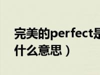 完美的perfect是什么意思（太perfect了是什么意思）