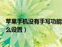 苹果手机没有手写功能怎么设置（苹果手机没有手写功能怎么设置）