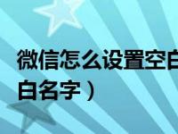 微信怎么设置空白名字复制（微信怎么设置空白名字）