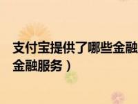 支付宝提供了哪些金融服务功能（支付宝提供了哪些互联网金融服务）