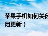 苹果手机如何关闭更新提示（苹果手机如何关闭更新）