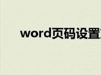 word页码设置方法（word页码设置）