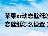 苹果xr动态壁纸怎么设置不用长按（苹果xr动态壁纸怎么设置）