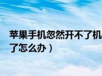 苹果手机忽然开不了机是什么原因（苹果手机突然开不了机了怎么办）