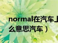 normal在汽车上是什么意思（normal是什么意思汽车）