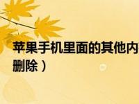 苹果手机里面的其他内存怎样删除（苹果手机其他内存怎么删除）