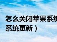 怎么关闭苹果系统更新的数字（怎么关闭苹果系统更新）