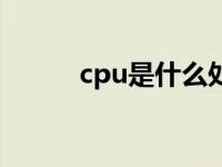 cpu是什么处理器（cpu是什么）