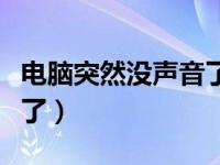 电脑突然没声音了有电流声（电脑突然没声音了）