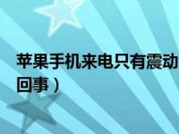 苹果手机来电只有震动没声音（苹果手机来电没声音是怎么回事）