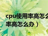 cpu使用率高怎么办电脑自己关机（cpu使用率高怎么办）