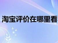 淘宝评价在哪里看不到（淘宝评价在哪里看）