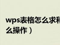 wps表格怎么求和简单实用（wps表格求和怎么操作）