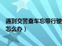 遇到交警查车忘带行驶证了怎么办（行驶证忘带交警查住了怎么办）