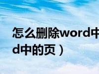 怎么删除word中的页码分节（怎么删除word中的页）