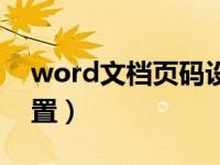 word文档页码设置技巧（word文档页码设置）