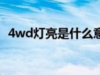 4wd灯亮是什么意思（4wd灯亮怎么解决）