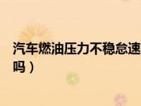 汽车燃油压力不稳怠速抖动（燃油系统会造成汽车怠速不稳吗）