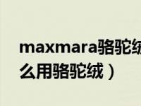 maxmara骆驼绒大衣价格（maxmara为什么用骆驼绒）