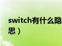 switch有什么隐晦意思（switch圈内什么意思）