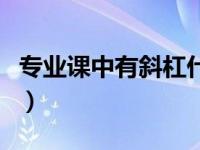 专业课中有斜杠什么意思（斜杠老师是啥意思）