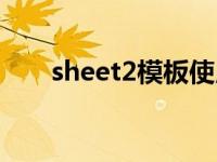 sheet2模板使用（sheet2什么意思）